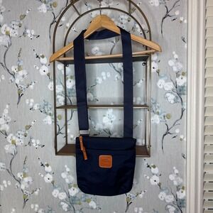 Bric's Milano X-Bag Navy Blue Nylon Leather Trim Crossbody Messenger Bag